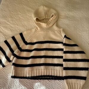 ZARA Striped Knit Hooded Sweater – Size M